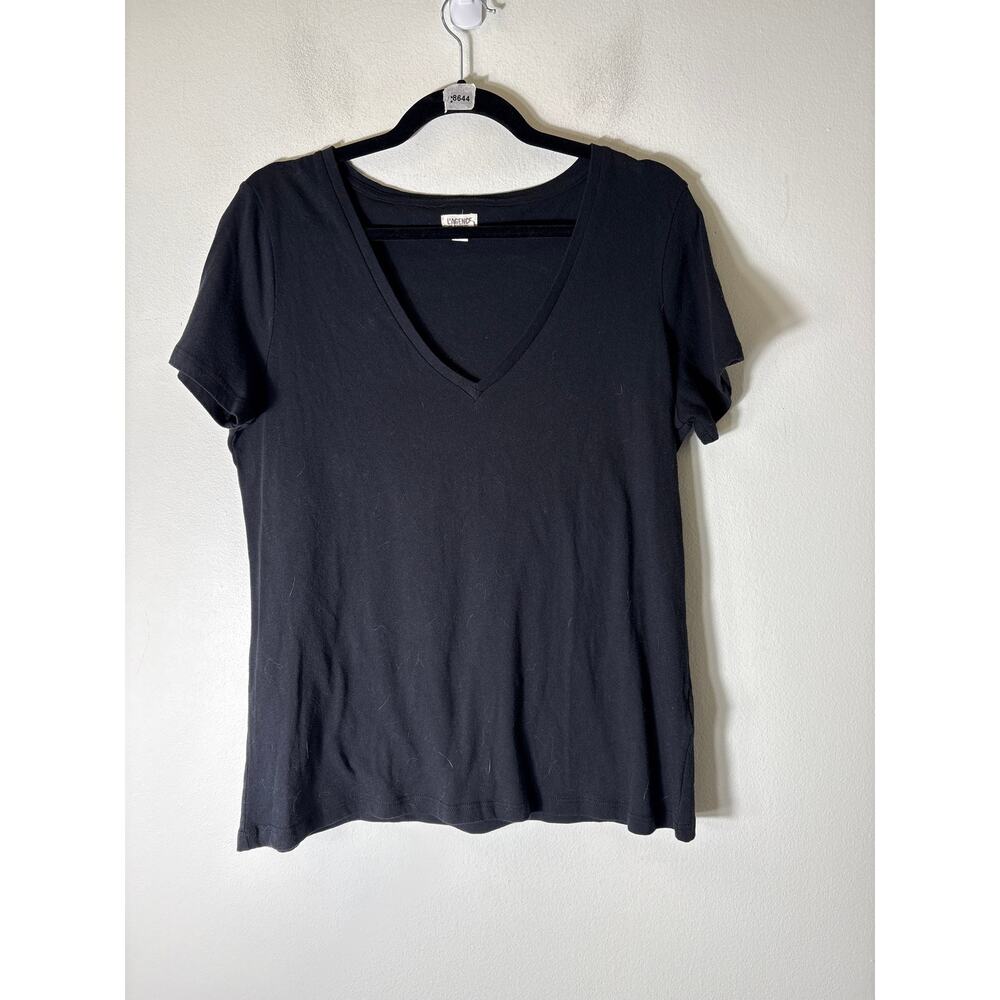 L'Agence Black Short Sleeve Cotton Tee Sz L